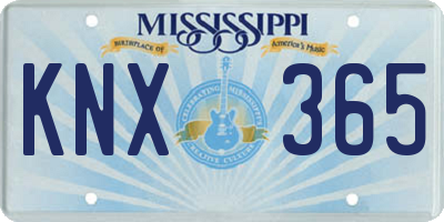 MS license plate KNX365