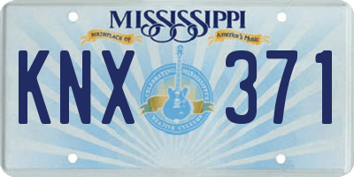 MS license plate KNX371