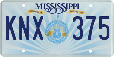 MS license plate KNX375