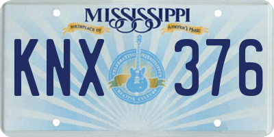 MS license plate KNX376