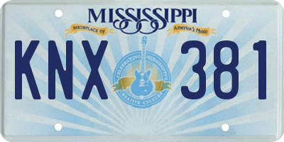 MS license plate KNX381