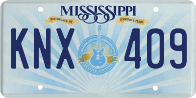 MS license plate KNX409