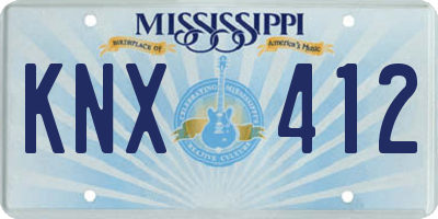 MS license plate KNX412