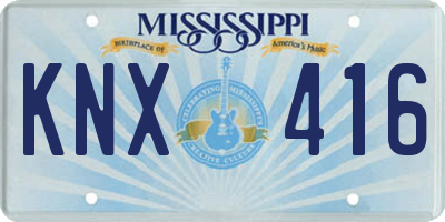 MS license plate KNX416