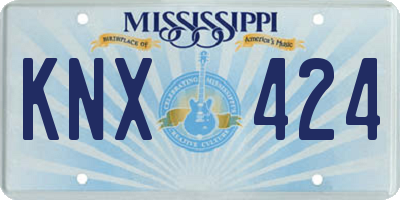 MS license plate KNX424