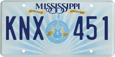 MS license plate KNX451