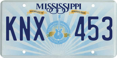 MS license plate KNX453