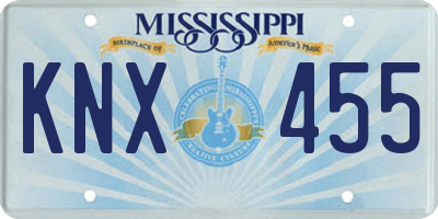 MS license plate KNX455