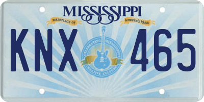MS license plate KNX465