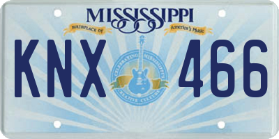 MS license plate KNX466