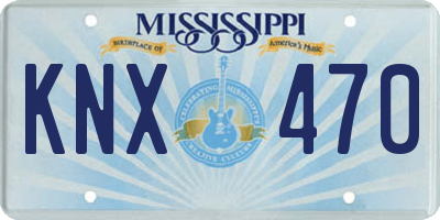 MS license plate KNX470
