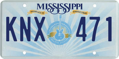 MS license plate KNX471