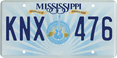 MS license plate KNX476
