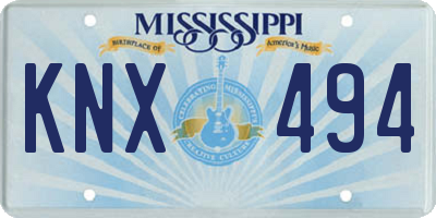 MS license plate KNX494