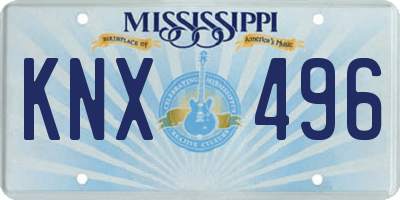 MS license plate KNX496