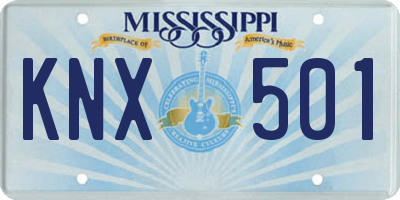 MS license plate KNX501