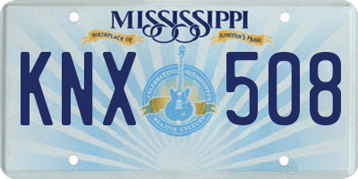 MS license plate KNX508