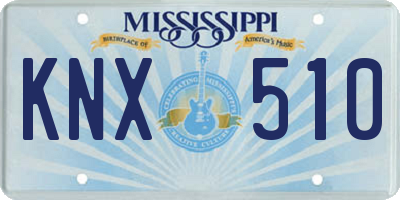 MS license plate KNX510