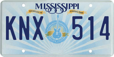 MS license plate KNX514