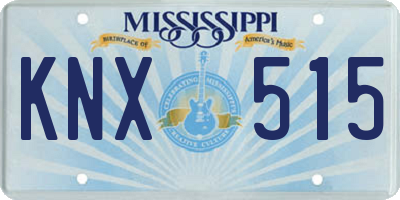 MS license plate KNX515