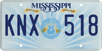 MS license plate KNX518