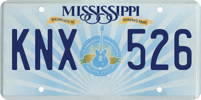 MS license plate KNX526