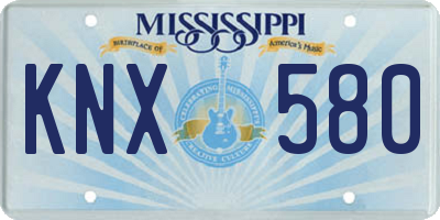 MS license plate KNX580