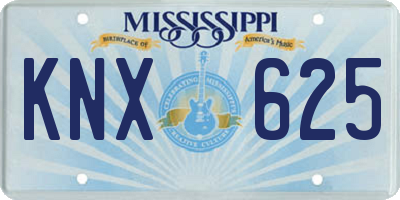 MS license plate KNX625