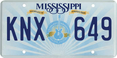 MS license plate KNX649