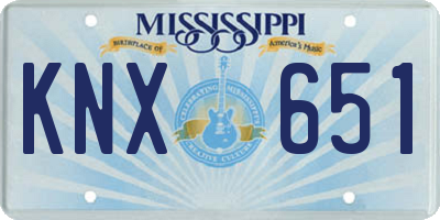 MS license plate KNX651