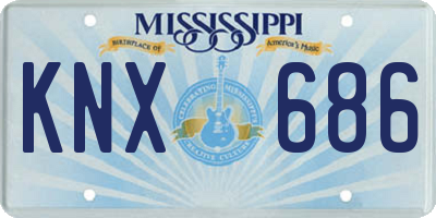 MS license plate KNX686