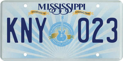 MS license plate KNY023