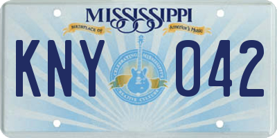 MS license plate KNY042