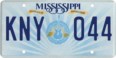 MS license plate KNY044