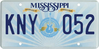 MS license plate KNY052