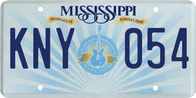 MS license plate KNY054