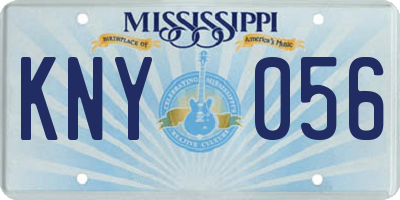 MS license plate KNY056