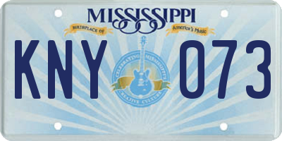 MS license plate KNY073