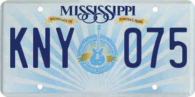 MS license plate KNY075