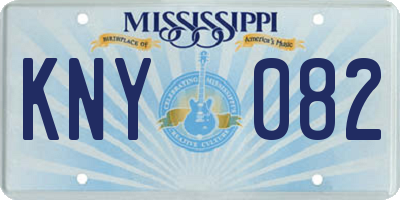 MS license plate KNY082