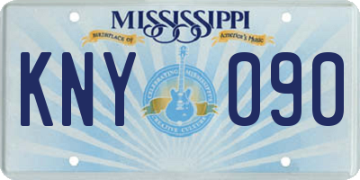 MS license plate KNY090