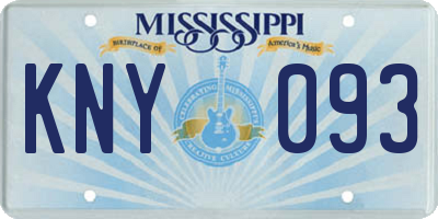 MS license plate KNY093