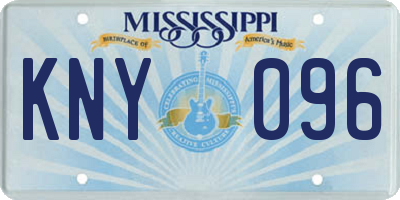 MS license plate KNY096