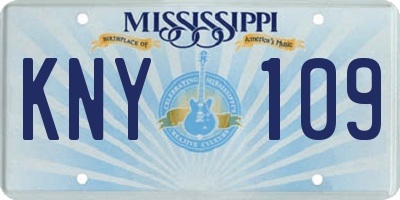 MS license plate KNY109