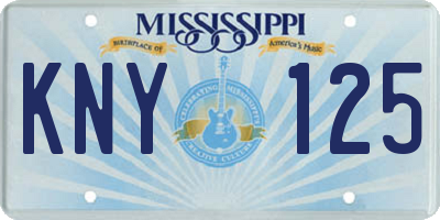 MS license plate KNY125