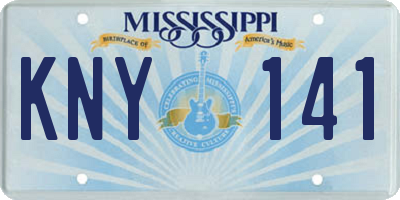 MS license plate KNY141
