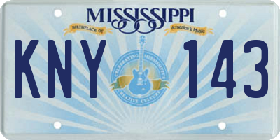 MS license plate KNY143