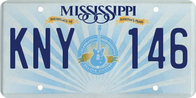 MS license plate KNY146