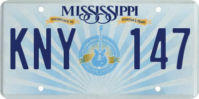 MS license plate KNY147