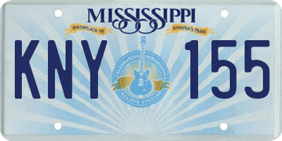 MS license plate KNY155